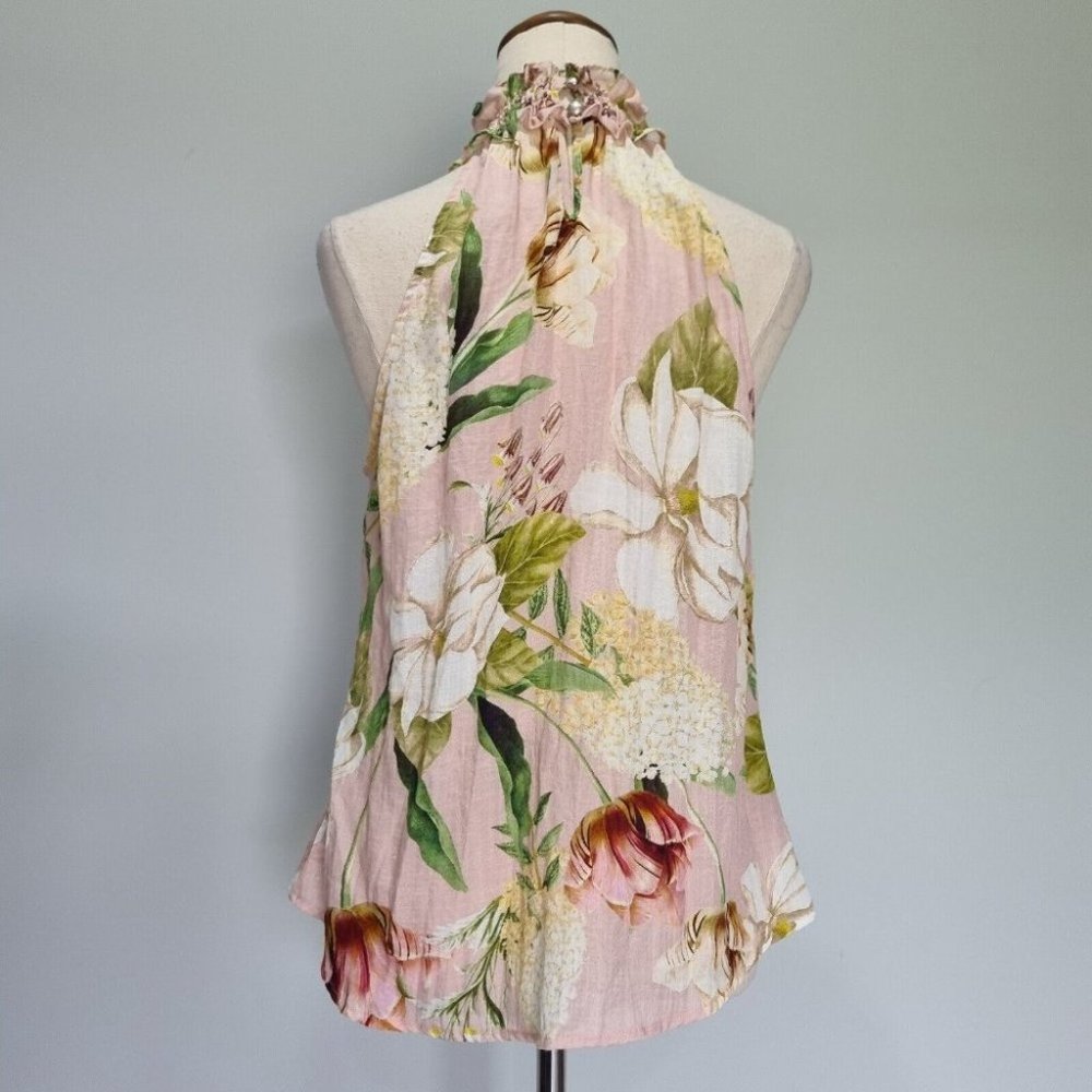 Sheike Multicolour Floral Sleeveless Halter Neck Top Size 10 - Picture 4 of 6